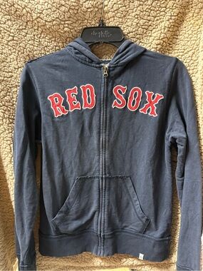 47 Brand Navy Red 'RED SOX' Kids Zip Hoodie